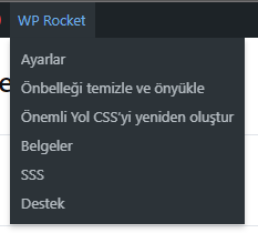 WP Rocket Çubuğu