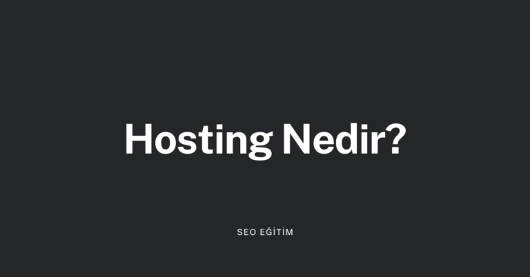 Hosting Nedir