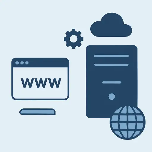 Hosting Nedir? – Web Sitesi, Sunucu ve Bulut Altyapısı Görseli