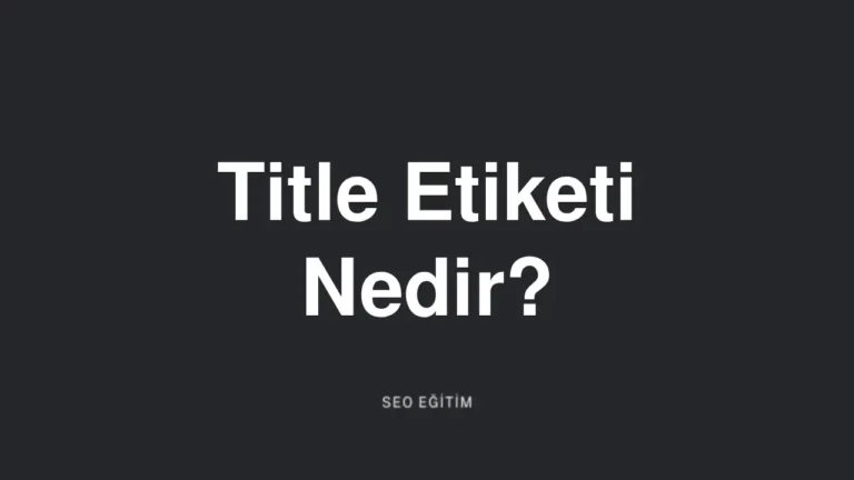 Title etiketi nedir?